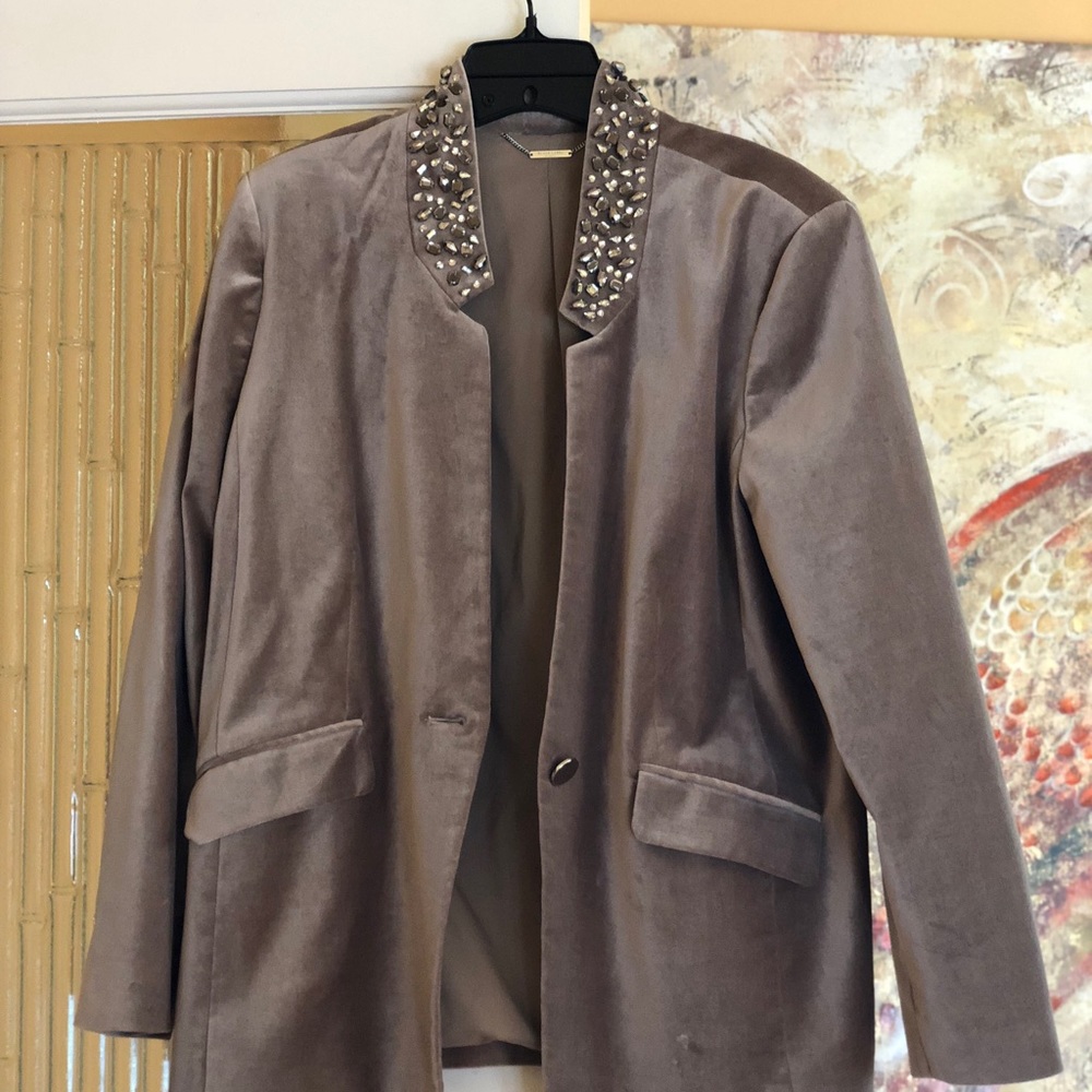NWT- WHBM Blush Jeweled Taupe Jacket!